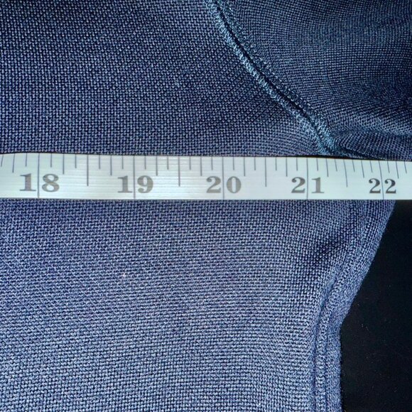 Ferragamo Mens Virgin Wool Bomber Jacket, SZ L, Navy, Zipper w/Leather, RT $1800 - Picture 11 of 14